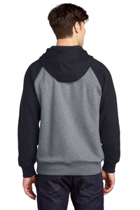 Raglan Colorblock Pullover Hooded Sweatshirt / Black / Beach FC