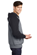Load image into Gallery viewer, Raglan Colorblock Pullover Hooded Sweatshirt / Black / Beach FC