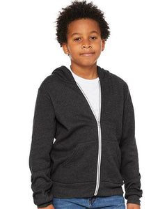 YOUTH Sponge Fleece Full-Zip Hoodie / Dark Heather Grey / Beach FC