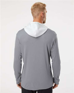 Adidas Textured Mixed Media Hooded Sweatshirt / Grey / Beach FC