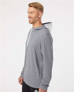 Adidas Textured Mixed Media Hooded Sweatshirt / Grey / Beach FC