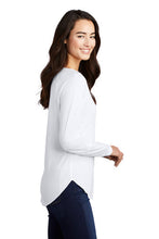 Load image into Gallery viewer, Ladies Long Sleeve Tri-Blend Wicking Scoop Neck Raglan Tee / White / Beach FC