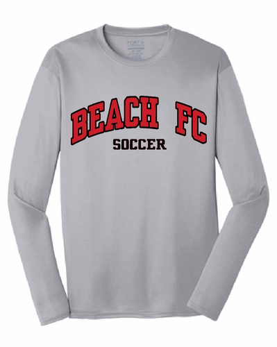 Long Sleeve Performance Tee (Youth & Adult) / Silver / Beach FC