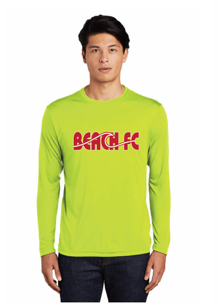 Long Sleeve Competitor Tee (Youth & Adult) / Neon Yellow / Beach FC