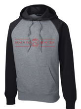 Load image into Gallery viewer, Raglan Colorblock Pullover Hooded Sweatshirt / Black / Beach FC