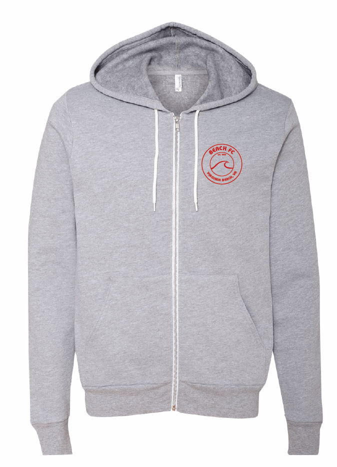 Unisex Sponge Fleece Full-Zip Hoodie / Athletic Heather / Beach FC