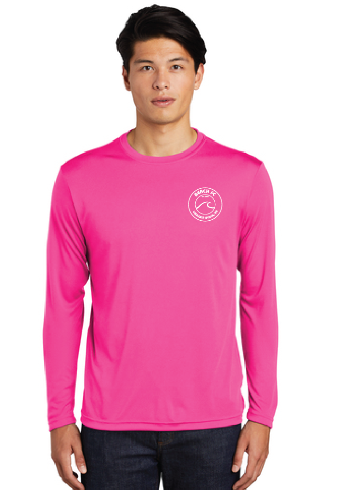Long Sleeve Competitor Tee (Youth & Adult) / Neon Pink / Beach FC