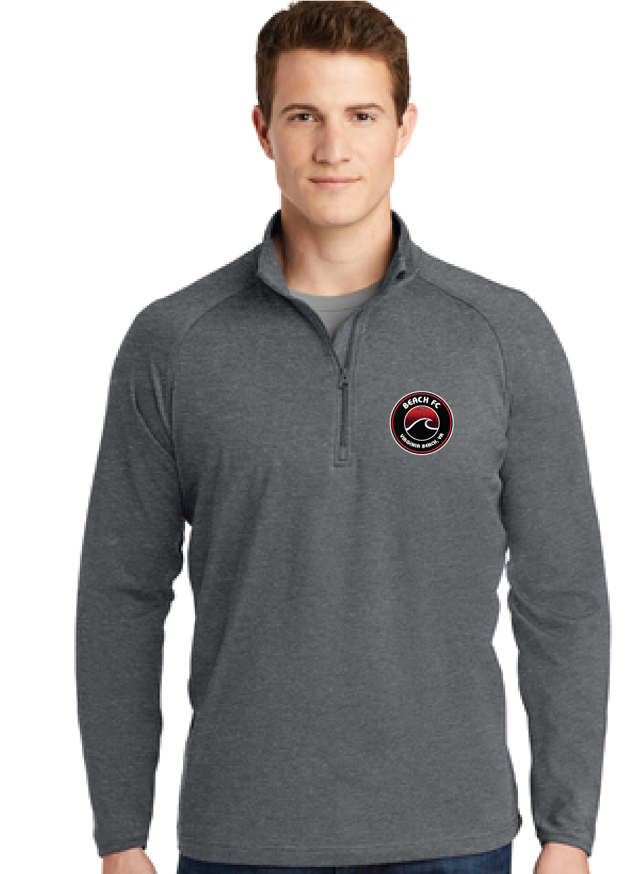 Stretch 1/2-Zip Pullover / Charcoal Grey Heather / Beach FC