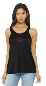 Women’s Flowy Racerback Tank / Black / Beach FC