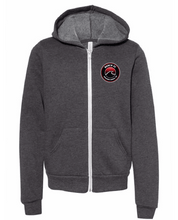 Load image into Gallery viewer, YOUTH Sponge Fleece Full-Zip Hoodie / Dark Heather Grey / Beach FC