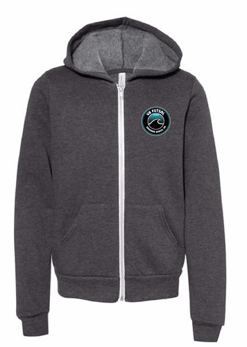 YOUTH Sponge Fleece Full-Zip Hoodie / Dark Heather Grey / VB Futsal