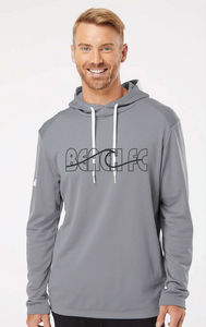 Adidas Textured Mixed Media Hooded Sweatshirt / Grey / Beach FC