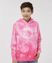 Load image into Gallery viewer, Midweight Tie-Dyed Hooded Sweatshirt / Pink / Beach FC