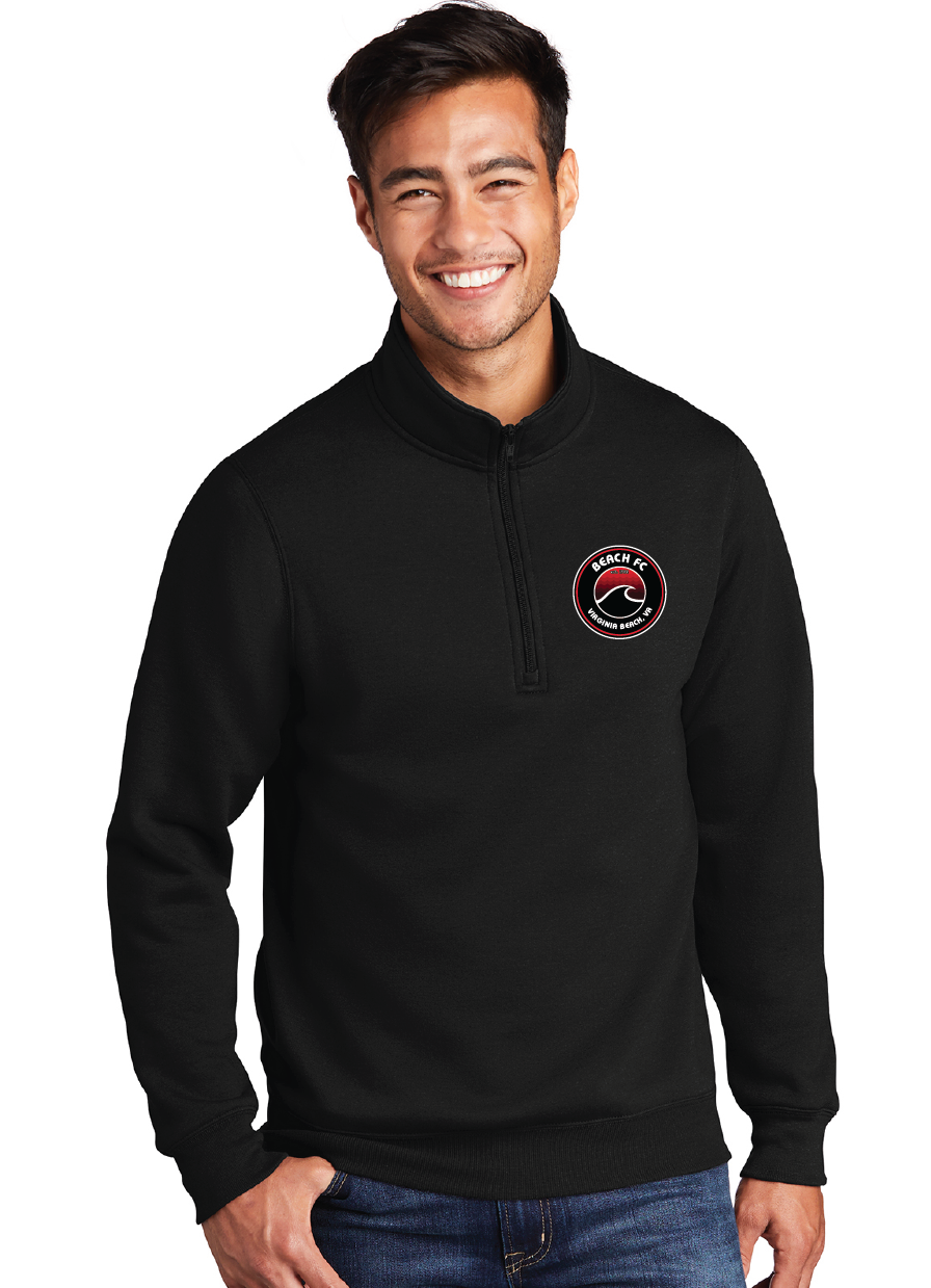 Fleece 1/4-Zip Pullover Sweatshirt / Black / Beach FC