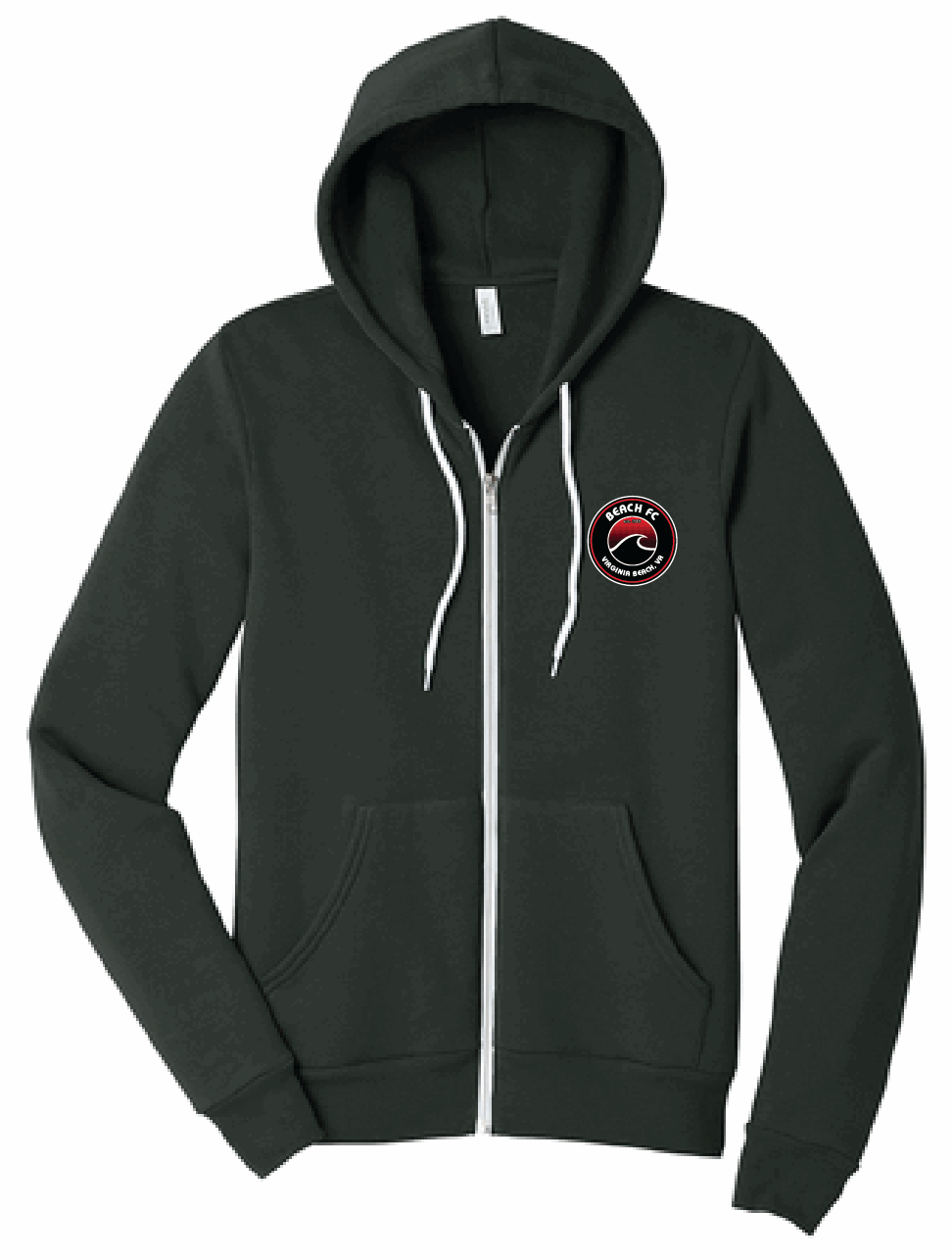 Unisex Sponge Fleece Full-Zip Hoodie / Black / Beach FC