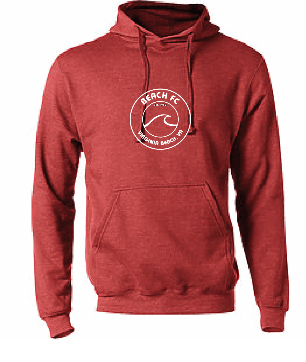 Fleece Pullover Hoodie (Youth & Adult) / Heather Red / Beach FC