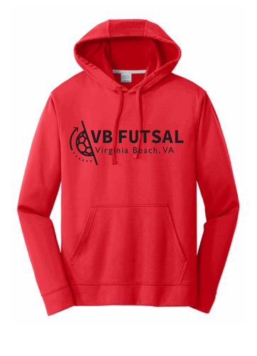 Performance Fleece Pullover Hooded Sweatshirt / Red / VB FUTSAL