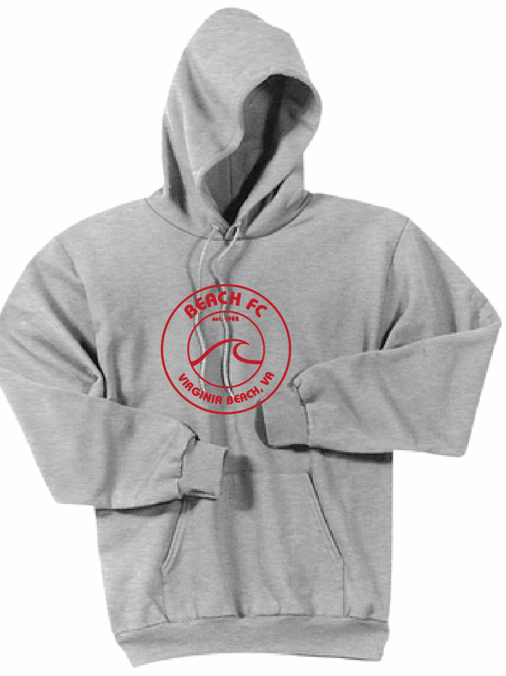 Fleece Pullover Hoodie (Youth & Adult) / Heather Gray / Beach FC