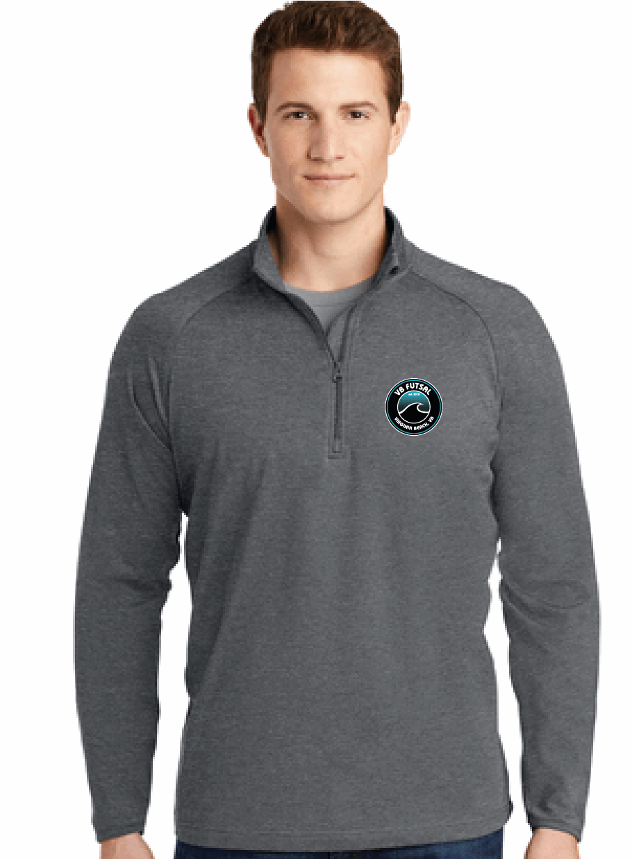 Stretch 1/2-Zip Pullover / Charcoal Grey Heather / VB FUTSAL