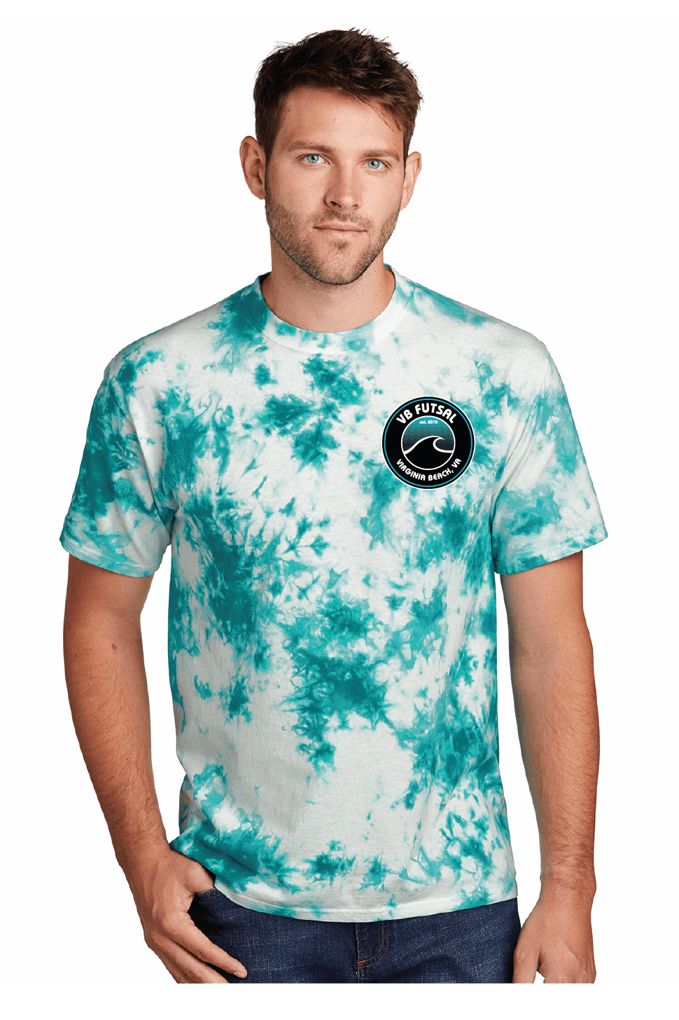 Crystal Tie-Dye Tee (Youth & Adult) / Teal / VB FUTSAL
