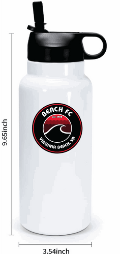 32 oz Water Bottle Stainless Steel  / White / Beach FC