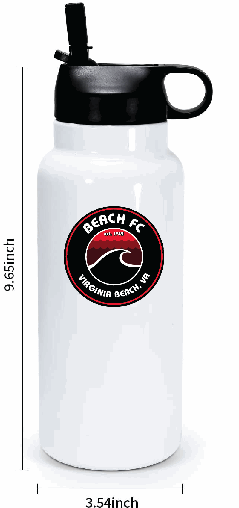 32 oz Water Bottle Stainless Steel  / White / Beach FC