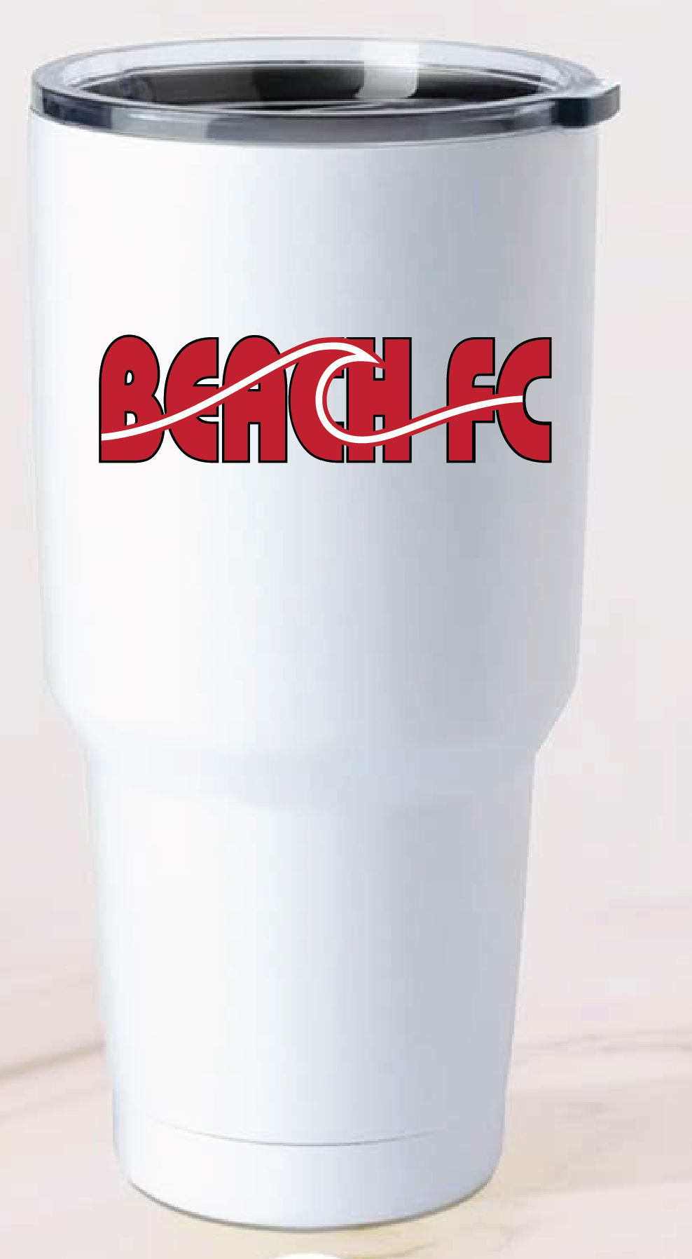 30 oz Double Wall Vacuum Insulated Tumbler / White / Beach FC