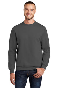 Core Fleece Crewneck Sweatshirt with Sim Stitched Letters / Charcoal / Beach FC