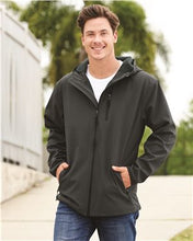 Load image into Gallery viewer, Hooded Poly-tech Soft Shell Jacket / Black &amp; Graphite / Beach FC