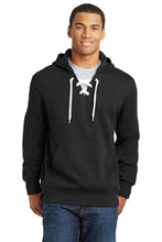 Load image into Gallery viewer, Lace Up Pullover Hooded Sweatshirt / Black / Beach FC