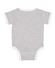 Load image into Gallery viewer, Infant Soccer Ringer Fine Jersey Bodysuit / Heather Gray &amp; White / Beach FC