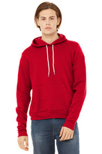 Load image into Gallery viewer, Unisex Sponge Fleece Pullover Hoodie with Sim Stiched Letters / Red / Beach FC