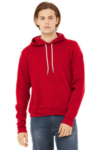 Unisex Sponge Fleece Pullover Hoodie with Sim Stiched Letters / Red / Beach FC