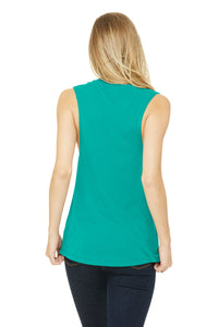 Women’s Flowy Scoop Muscle Tank / Teal / VB FUTSAL