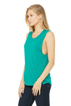 Load image into Gallery viewer, Women’s Flowy Scoop Muscle Tank / Teal / VB FUTSAL