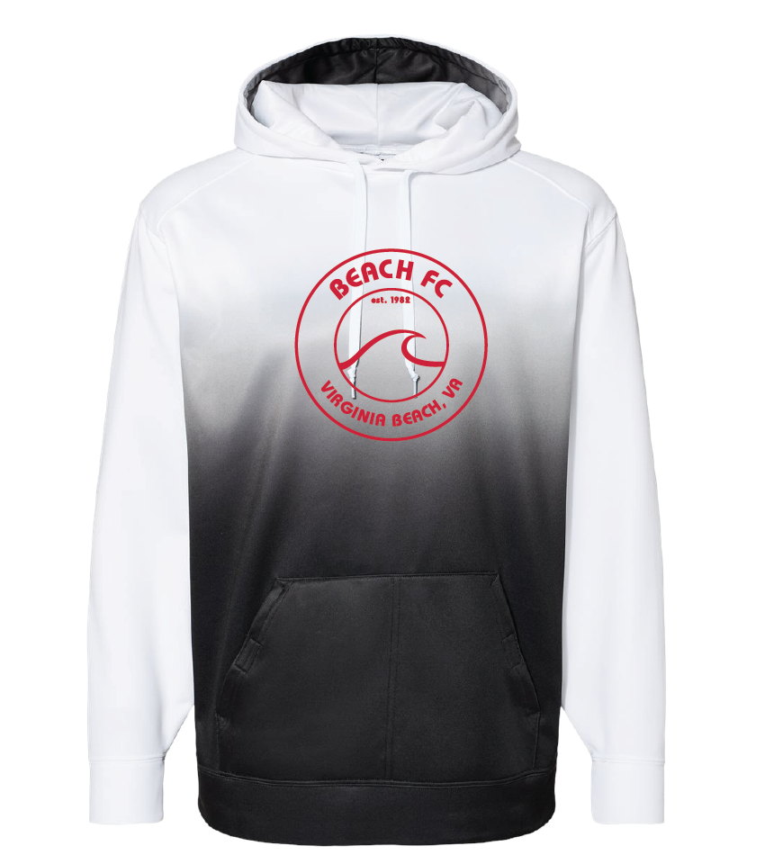 Ombre Hooded Sweatshirt / White & Black / Beach FC