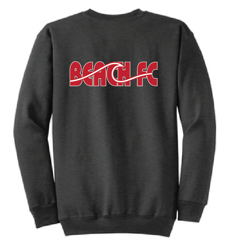 Fleece Crewneck Sweatshirt (Youth & Adult ) / Heather Charcoal / Beach FC