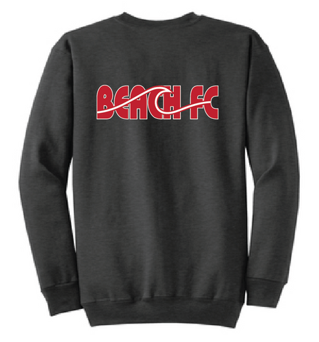 Fleece Crewneck Sweatshirt (Youth & Adult ) / Dark Heather Grey / Beach FC