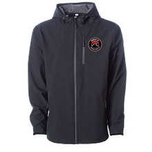 Load image into Gallery viewer, Hooded Poly-tech Soft Shell Jacket / Black &amp; Graphite / Beach FC