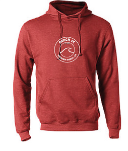 Fleece Pullover Hoodie (Youth & Adult) / Heather Red / Beach FC