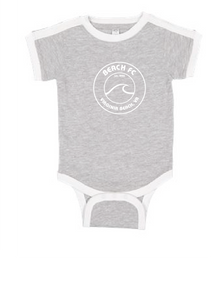 Infant Soccer Ringer Fine Jersey Bodysuit / Heather Gray & White / Beach FC