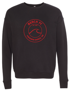 Sponge Fleece Drop Shoulder Crewneck Sweatshirt / Black / Beach FC