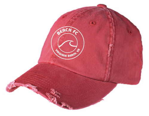 Distressed Cap-Circle / Heather Red  / Beach FC