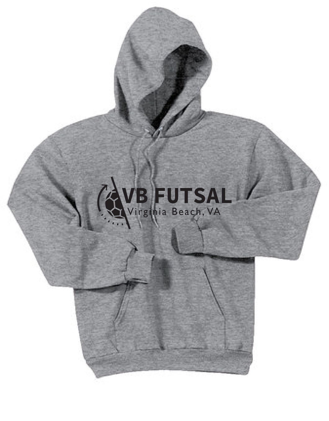 Fleece Pullover Hooded Sweatshirt (Youth & Adult) / Ash Gray / VB FUTSAL