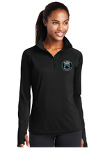 Load image into Gallery viewer, Ladies Stretch 1/2-Zip Pullover / Black / VB FUTSAL