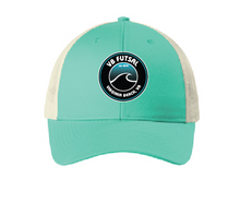 Load image into Gallery viewer, Low-Profile Snapback Trucker Cap / Bright Seafoam/ Ecru / VB FUTSAL