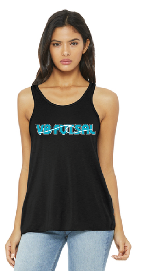 Women’s Flowy Racerback Tank / Black / VB FUTSAL